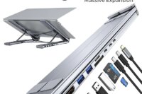 8-in-1 USB-C Laptop Stand With Docking Station Universal USB C Dock Tablet Stand Foldable Type-C Hubs Adapter Plug Play