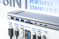 8-in-1 USB-C Laptop Stand With Docking Station Universal USB C Dock Tablet Stand Foldable Type-C Hubs Adapter Plug Play