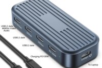 10Gbps USB C Hub with 4K@60Hz Video Output USB3.2 Gen2 Monitor Data Transfer PD100W for Laptops MacBook iPad Pro Type-C Devices