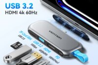 Vention 4 in 1 Portable USB 3.2 Gen2 4K@60Hz HDMI HUB PD 100W Charging Adapter Docking Station for iPad Tablet MacBook Laptop