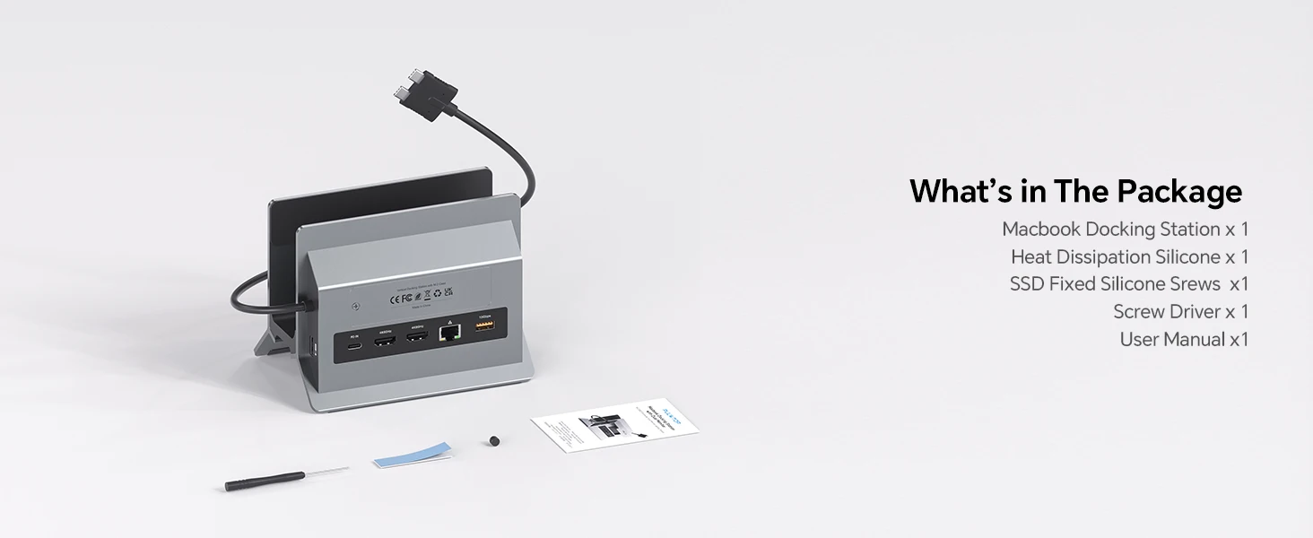 PULWTOP Dual-USB C Mac Laptop Docking Station with USB 2.0, SD/TF Vertical Dock Stand for MacBook Pro Air M3 M4 M5