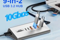 10Gbps USB 3.2 Docking Station USB Hub Type C Splitter with Card Reader Aluminum Alloy Multi 8/9 Ports Switch For PC Laptop