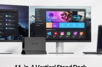PULWTOP 11 in 1 Vertical Docking Station with 2 HDMI 4K, 3-USB A/C 10Gbps, Ethernet, Docking Station Stand for Type-C Laptops