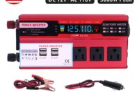 5000W Car Power Inverter Pure Sine Wave DC 12V To AC 110V Converter LCD Screen Display Portable Household