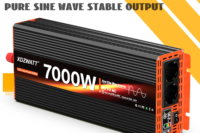 7000W Peak Power Pure Sine Wave Inverter DC 12V to AC 220V 230V EU Socket For RV Travel Household Appliances LCD Display Protect