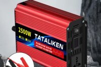 Pure Sine Wave Power Inverter 12V to 220V 50Hz  1000W-4500W Wide Range  with LCD Display & Cooling Fan