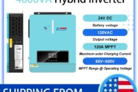4000VA 50HZ/60HZ Solar Inverter Charger 24VDC to 120VAC Hybrid Inverter with 120A MPPT Technology LCD Display 3600W