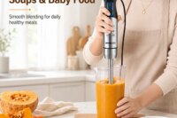 Multifunctional 4in1 Immersion Hand Blender 1500W Electric Stick Mixer Includes Chopper Smoothie Cup Stainless Steel Ice Blades