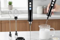 Handheld Electric Milk Frother USB Wireless Egg Beater Kitchen Mixer Coffee Whisk Blender Tool for Home Use