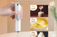 Mini Eggbeater Milk Coffee Blender Handheld Cream Whipper Latte Cappuccino Beverage 3-speed Rechargeable Blender