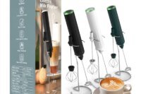 Handheld Electric Milk Frother Egg Mixer with Stand USB Rechargeable Coffee Frothing Wand Cappuccino Stirrer Kitchen Whisk Tool