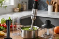 ROUNY 6-in-1 Hand Blender Set, Max 1500W Immersion Stick Blender with Stainless Steel Blades for Home Kitchen