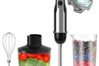 Electric Kitchen Mixer 4 in 1 Powerful 1000W Immersion Hand Blender 16 Speeds Adjustable for Fruit Protein Shakes Whipped Cream