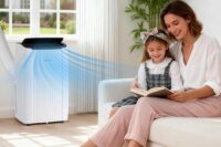 14000 BTU Portable Air Conditioner, 3 In 1 AC Unit with Fan, Dehumidifier & 48dB Quiet,Remote Control, Cools up to 750 Sq.Ft,24H Timer,Window Kits Included for Room Indoor Office & Dorms