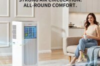 AIRPLUS BTU Portable Air Conditioner 550 Sq Ft, AC Unit with Dehumidifier Remote Sleep Mode Quiet Cooling for Bedroom Home Office