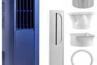 AIRPLUS 12000 BTU Smart Portable Air Conditioner for Bedroom, 700 Sq Ft Cooling & Heating AC with Drainage-free Function, Dehumidifier, Fan, 24h Timer, Blue