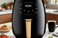 LED digital touch screen large capacity multifunctional fully automatic intelligent cooking air fryer. Temperature/time adjustment settings. Kitchen Tools - Suitable for family gatherings, braising, frying, fast food preparation, French fries