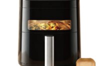 YMS 3.2QT Touchscreen Air Fryer with Visible Window, Black, 8-in-1 Preset Functions, Oil-Free Healthy Cooking, Fast & Easy to Clean, 1200W Compact Small Air Fryer for Singles, Perfect for Apartment Dorm Countertop Use, air fryers, kitchen accessories