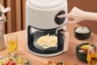 4.2L 1200W Airy Fryer with 2 Years Manufacturer Warranty Glass Air Fryer 6-in-1 Functions 360° Viewable Airy Fryer for Home Kitchens, Restaurants, Family Gatherings, Outdoor Picnics, Food Stalls