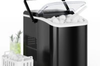JHK Portable Kitchen Ice Machine Countertop Ice Maker with Handle 9 Bullet Ice Cubes Ready in 6 Mins Self-Cleaning Quiet Compact Ice Maker for Home Camping