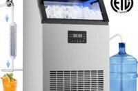ETL Certified Commercial Ice Maker Machine 160LBS/24H, 45LBS Capacity Freestanding & Under Counter Ice Maker, Clear Ice Cubes