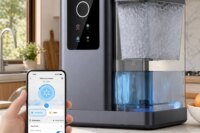Nugget Ice Maker Countertop with APP & Voice Control, Self Cleaning Ice Machine with 3L Large Water Tank, 40 Lbs/24H Soft Chewable Ice, Portable Pebble Ice Maker for Home, Kitchen and Party