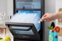 Nugget Ice Maker Countertop - Smart Pebble Ice Machine, delivers in just 10 minutes, Pellet Ice 44 lbs per Day, Crushed Ice from Timer Function and Status Alerts with App