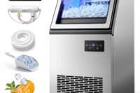 Zomagas 130 lb Commercial Ice Maker, Self-Cleaning, Stainless Steel