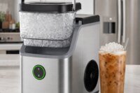 Nugget Ice Maker Countertop, Ice Basket with Handle, Quiet Operation & Self Cleaning Ice Machine, Chewable Ice, 33 lbs/24H, Portable Pellet Ice Maker with Scoop for Home, Kitchen and Office