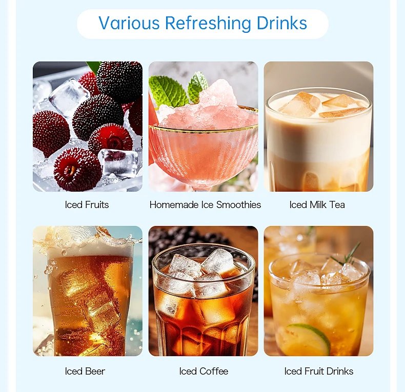 Yanace Portable Ice Maker Countertop Electric Ice Cube Machine for Home Kitchen Bar Party Easy Clean Perfect for Cocktails Drink
