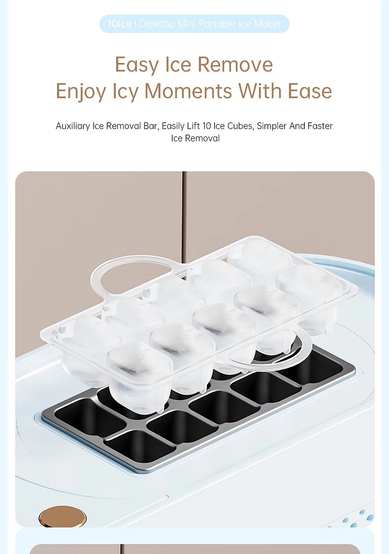 Yanace Portable Ice Maker Countertop Electric Ice Cube Machine for Home Kitchen Bar Party Easy Clean Perfect for Cocktails Drink