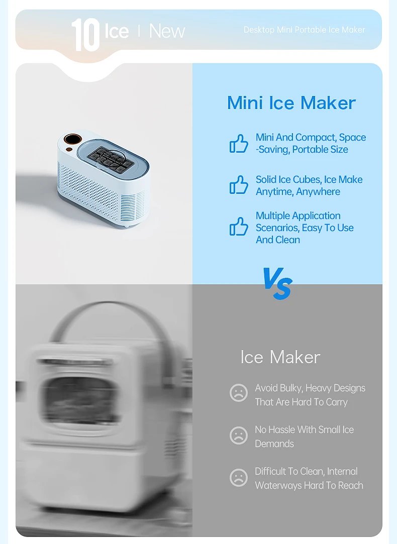 Yanace Portable Ice Maker Countertop Electric Ice Cube Machine for Home Kitchen Bar Party Easy Clean Perfect for Cocktails Drink