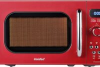 Retro Small Microwave Oven With Compact Size, 9 Preset Menus, Position-Memory Turntable, Mute