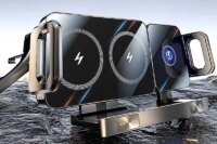Dual Coil Foldable Phone Holder Car Wireless Charger Universal Car Phone Mount Fast Charging For Samsung iPhone Xiaomi Z Fold