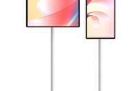 2026 21.5 Inch Portable Smart TV with White Cabinet Factory Monitor LCD for Digital Marketing Stand by Me TV
