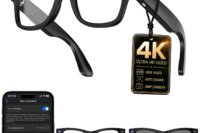 Ai Smart Glasses With Camera 4k, Real-Time Translation, AI Assistant, Object Recognition, Open-Ear Speakers, AI Voice Control, Bluetooth 5.4 For HD Video & Immersive Audio