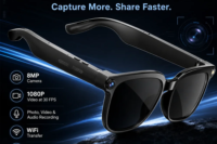 2026 New Video Shooting Smart Glasses, Two Standard Replacement Lenses, Photo And Video AI Glasses, 800W Pixel Ultra-Wide-Angle Camera, High-Definition Video 1080P, Photography And Video Stabilization, Dual Microphone Noise Reduction