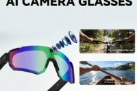 AI Camera Smart Sports Sunglasses, Open-Ear 360° Surround Sound Bluetooth Audio Glasses with Voice Control & Polarized UV Protection for Cycling Fishing
