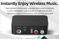 Bluetooth 6.0 Audio Receiver Adapter AUX RCA Output for Old Speaker Amplifier Wireless Music Receiver
