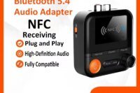 2 in 1 NFC Bluetooth 5.4 Audio Receiver With Mic HiFi Stereo 3.5mm AUX 2RCA TF 5 EQ Music Wireless Adapter For Car Kit Speaker