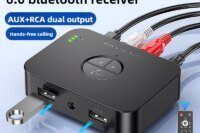 Bluetooth 6.0 Audio Receiver 3.5mm AUX RCA Support U-Disk Playback Wireless Adapter With Remote Control For Car Kit Speaker