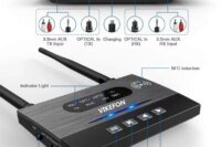 APTX HD Low Latency 80M Bluetooth 5.0 Audio Transmitter Receiver NFC Adapter Optical RCA 3.5mm AUX Port For TV PC Speaker