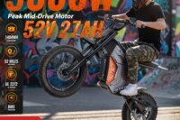 HIKNIGHT GXT2 GTX1 5000W 4000W Peak Youth Electric Off Road Bicycle, RGB Thick Tire High Power Electric Motorcycle, Suitable for People over 13 Years Old, Suitable for All Terrains Including Off-Road, Mountainous, Snowy, Sandy and Urban Roads