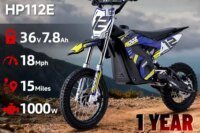 KOOZ HP112E 36V 1000W Kids Electric Dirt Bike, Electric Motorcycle for Kids, UL2272 SGS Certified, 3 Speed Modes, Max 18MPH, 15 Miles Range, Dual Suspension Disc Brakes,16" Off Road Tires
