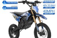ZONVEER DX1 3000W Electric Dirt Bike 40MPH High Speed Mini Motorcycle 48V Battery Hydraulic Brake Off Road E-Bike