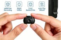 A25 Mini Body Camera 4K HD Video Recorder, 360° Rotatable Lens, Night Vision Motion Detection, Clip-on Portable Wearable Camera, Loop Recording Audio Video Recorder for Meeting Interview Outdoor Travel Security Recording