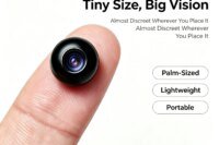 V20  Tiny Wireless WiFi Mini Camera, Finger-sized Compact Body, Wide-Angle Lens, Remote Real-Time Viewing via Phone APP, Motion Detection Alert, Built-in Audio Recording for Indoor Home Security Monitoring