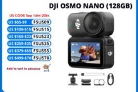 DJI Osmo Nano Digital Action Camera Standard Combo W/ 128GB & Optional Accessory 4K HDR Stabilized Video 10m Waterproof Dual Touch Screen Camera for Vlogging & Sports Camera