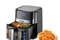 8.5L Air Fryer –LED Display & Touch Control, Large Size, Visible Window, Adjustable Temperature, Auto Shut-Off, 1700W