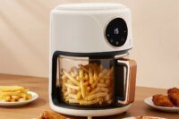 4.44Qt Glass Air Fryer 360° Viewable 1200W Touchscreen 8 Presets Non-Stick Dishwasher Safe Air Fryer for Home Kitchen